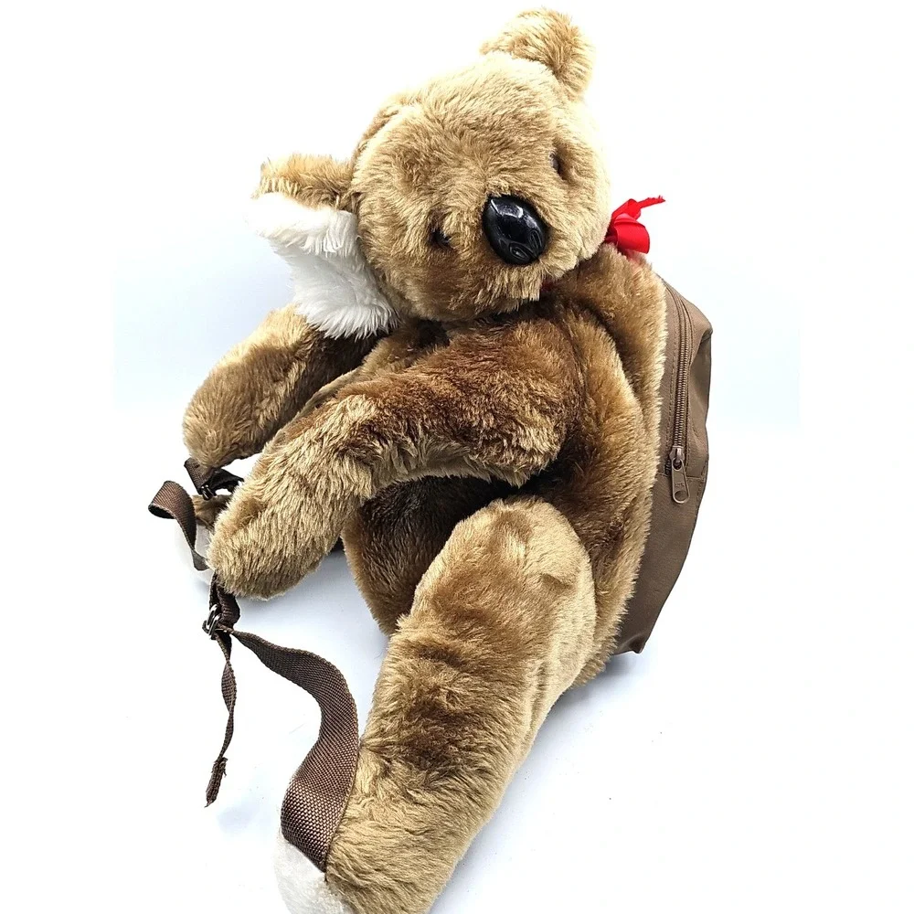 Hug A Pet Koala Plush Backpack Brown Stuffed Animal Made in Taiwan R.O.C.